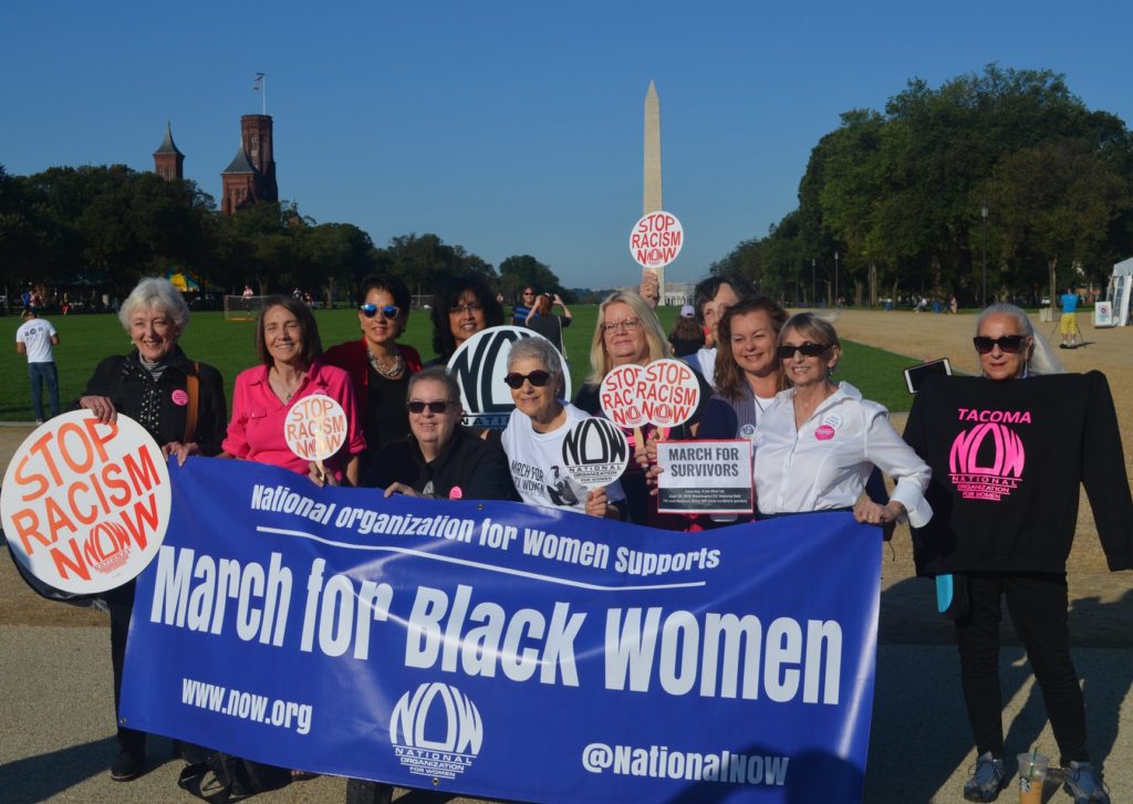 March for Black Women Holding Sign